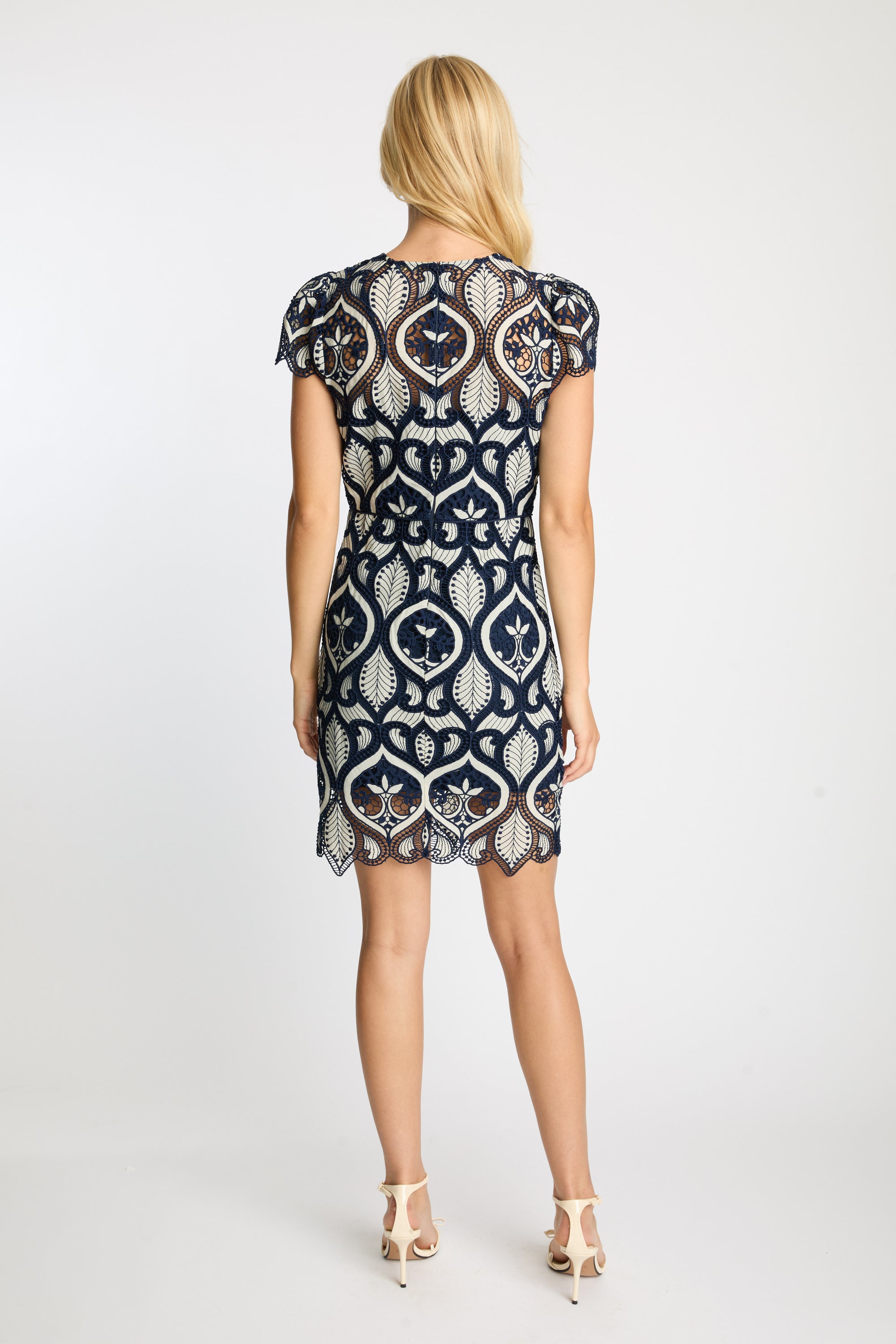 Caballero Vanna Dress Navy Cream Jilli Boutique Atlanta