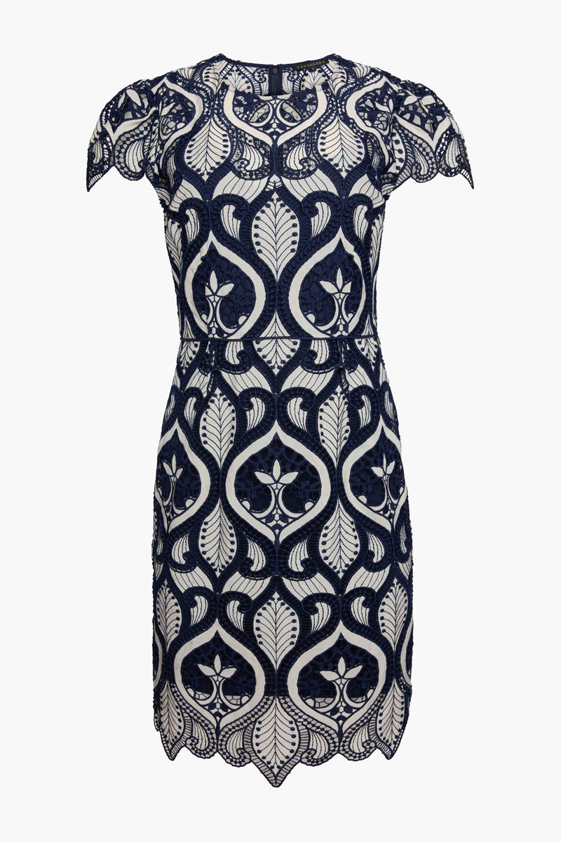 Caballero Vanna Dress Navy Cream Jilli Boutique Collection Lace
