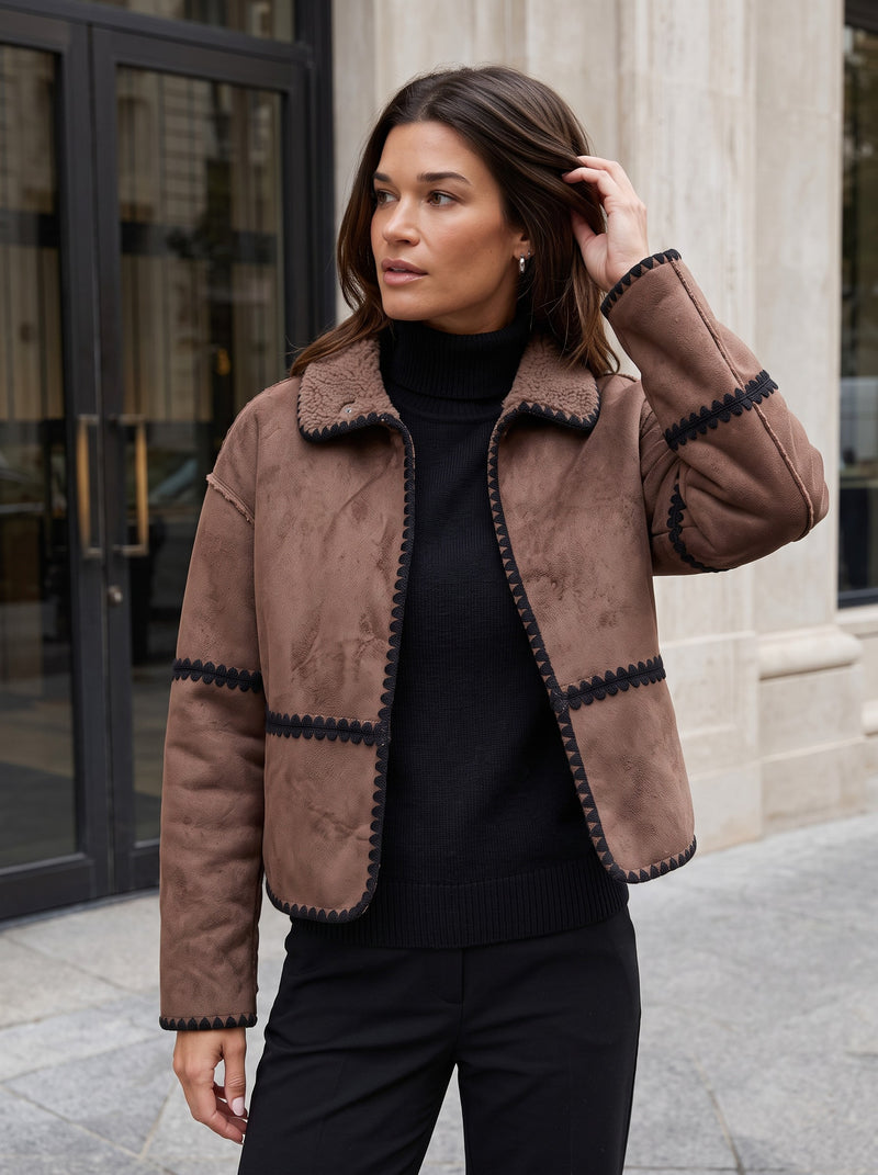 Dylan Casey Stitched Jacket Jilli Boutique  G1W29TF613 Faux Suede