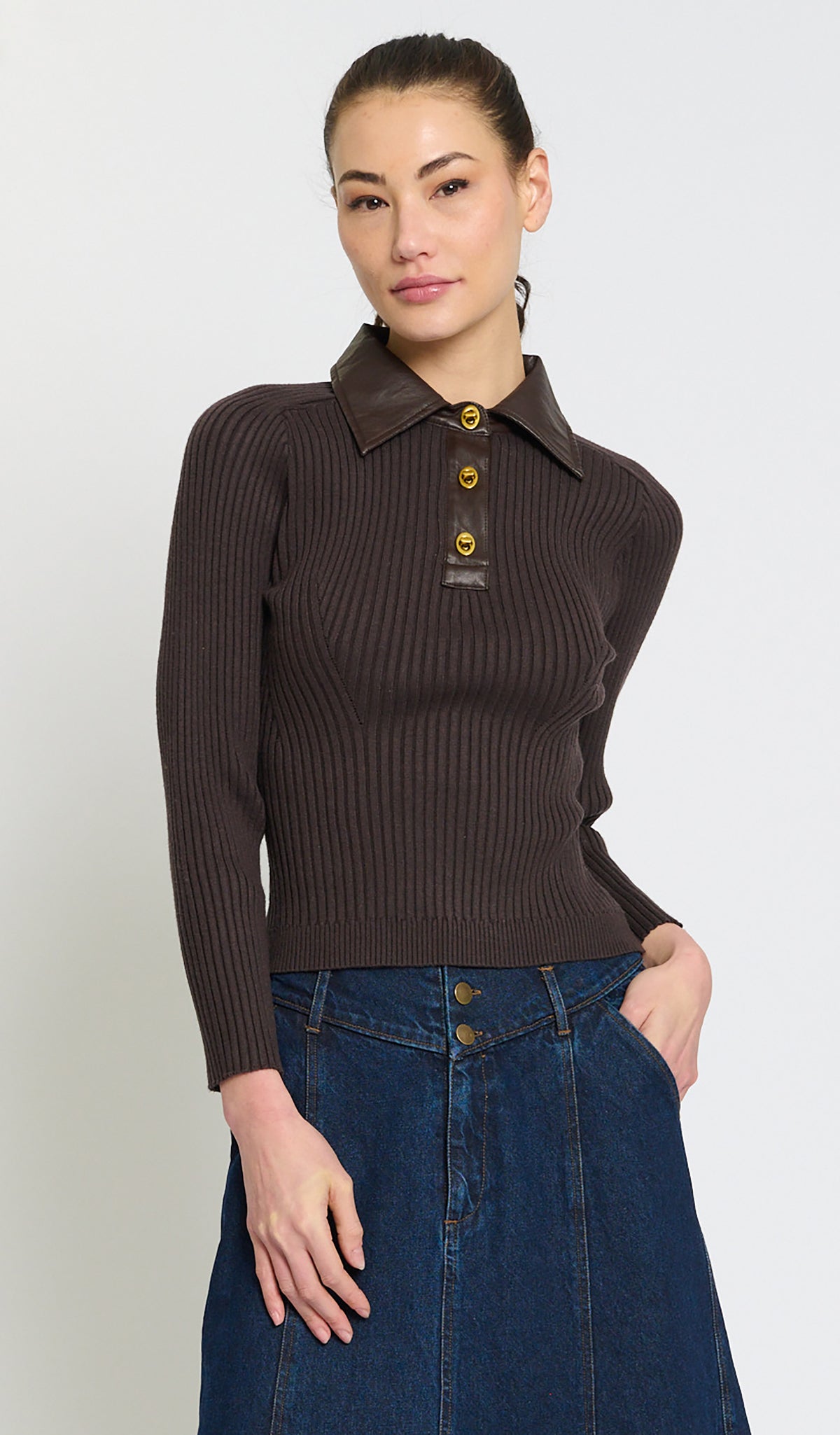 Central Park West NY Kara Vegan Collar Turnlock Polo Jilli Boutique