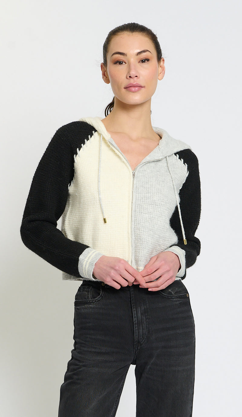 Central Park West CF26-10791S Grey Combo Jilli Boutique Kate Zip Up Hoodie