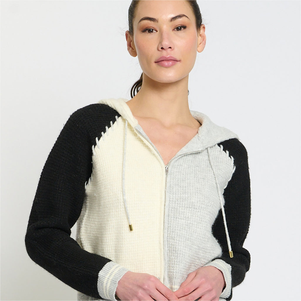 Central Park West CF26-10791S Grey Combo Jilli Boutique Atlanta Kate Zip Up Hoodie