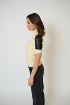 Naomi Short Sleeve Cable T-Neck Jilli Boutique Central Park West sweater