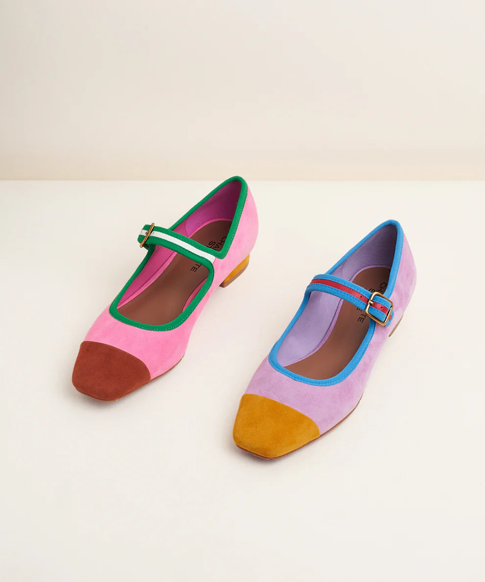 Rhiannon in Nassau Charlotte Stone Colorblock Shoes Jilli Boutique