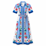 Chelsea Shirt Dress Passionflower French Blue Jilli Boutique Isla Payal Buckhead