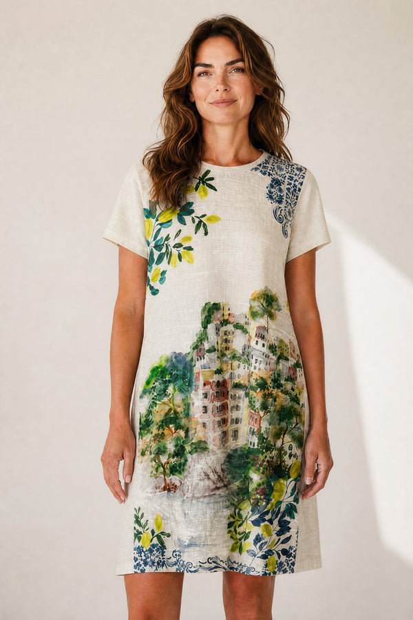 Crew Neck Tee Dress Ondora by Johnny Was
