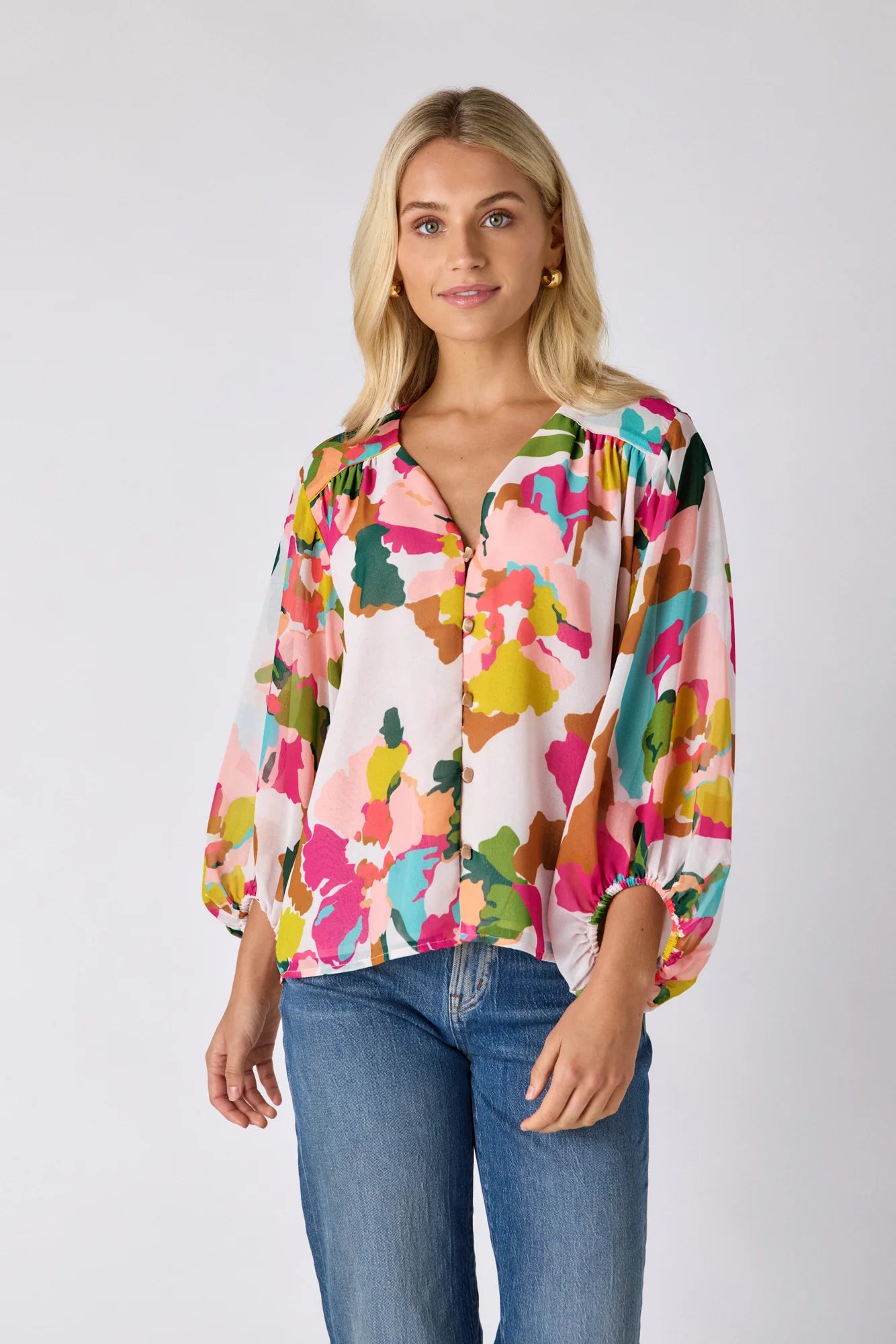 Nellie Blouse in Botanic Blush Crosby by Mollie Burch Jilli Boutique