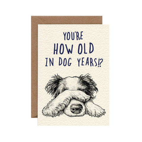 YOU'RE HOW OLD IN DOG YEARS GREETING CARD BIRTHDAY