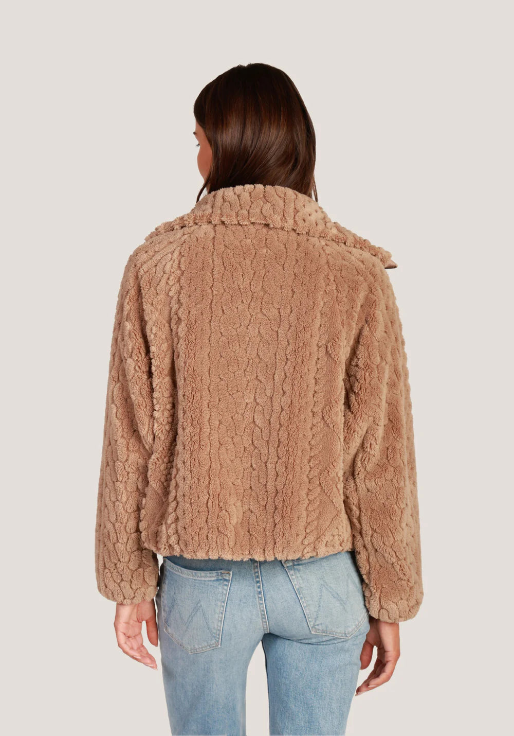so cozy cable knit jacket dylan jilli boutique atlanta womns brown