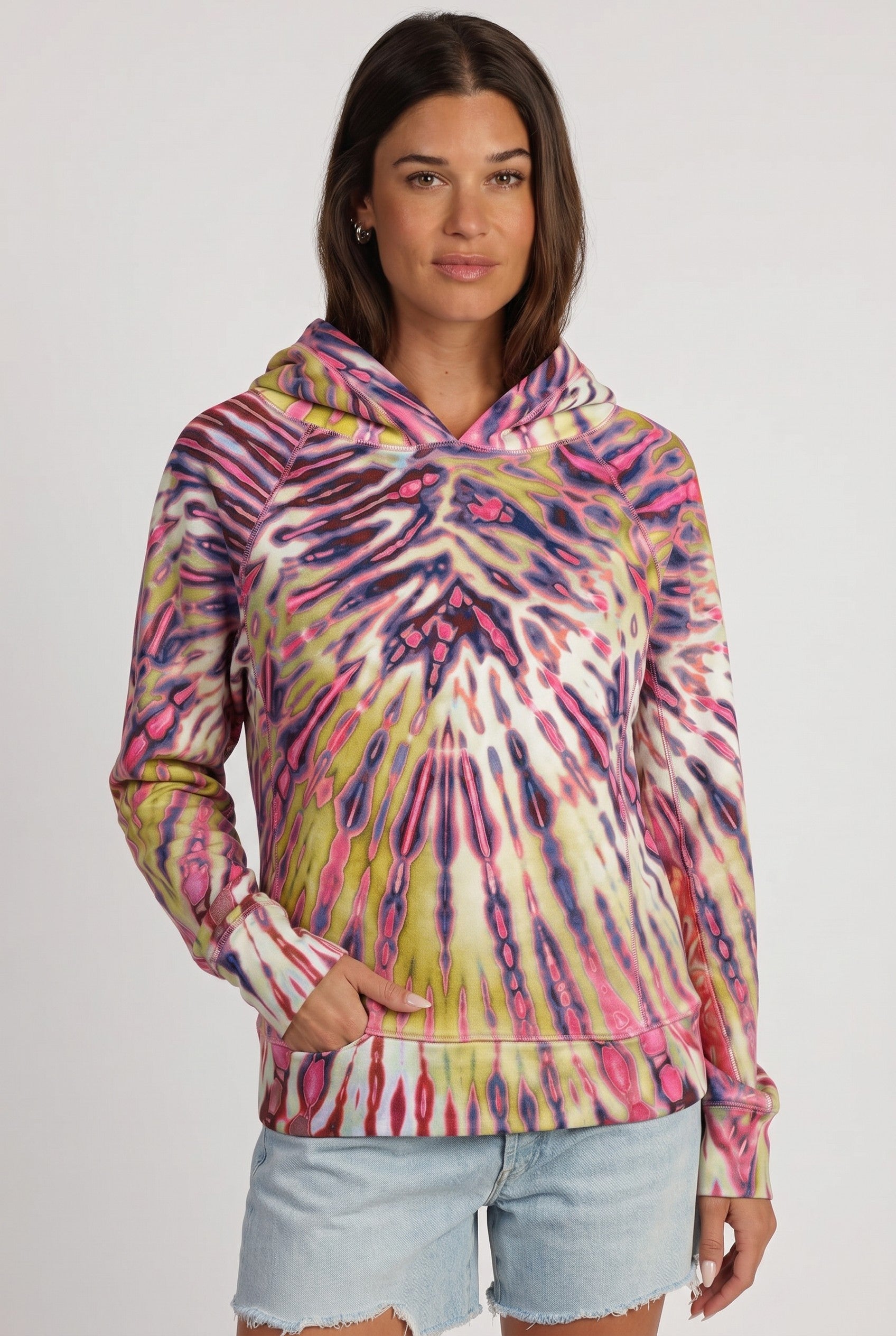 David Cline Tie Die Fleece Hoodie Punch