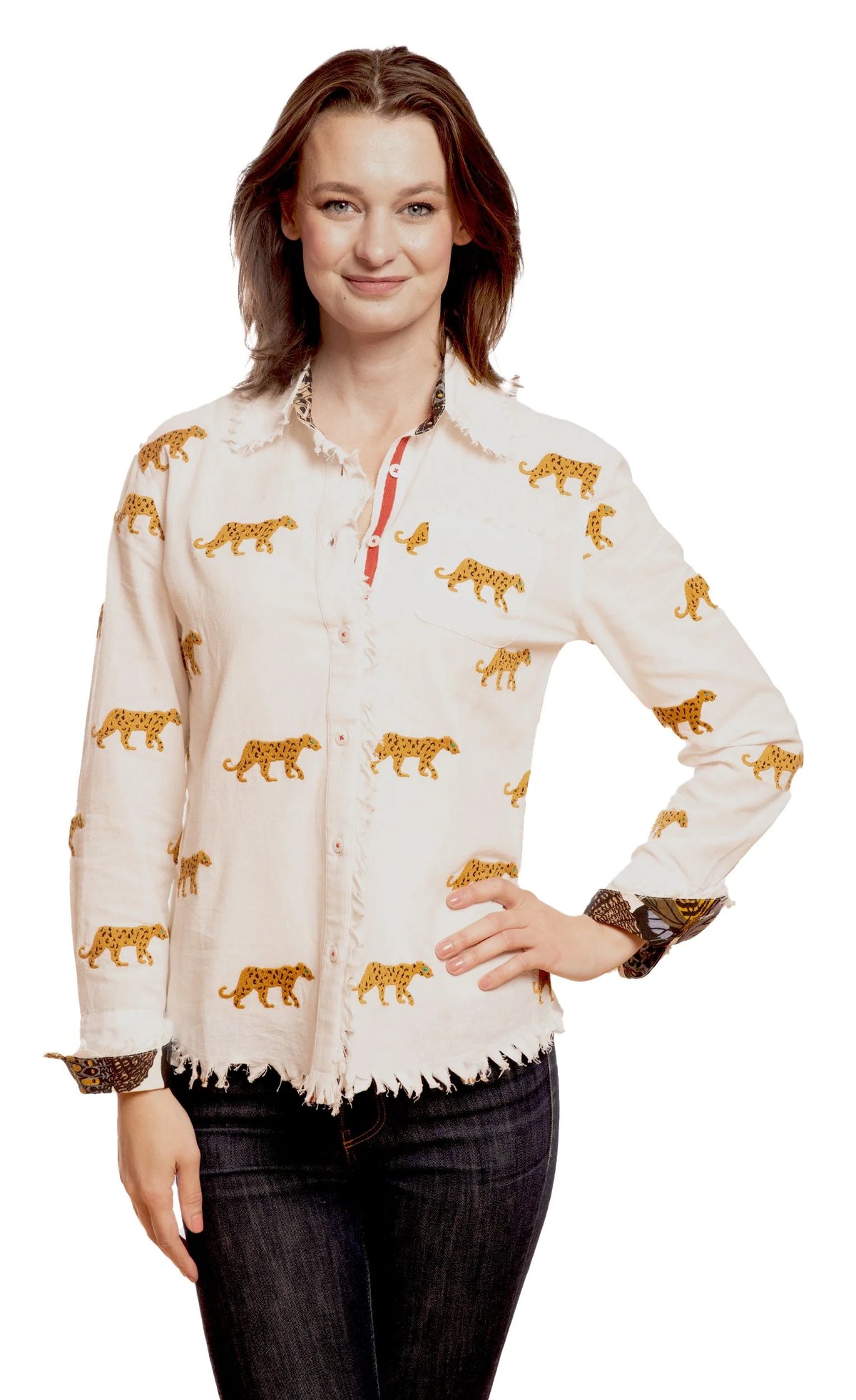 Dizzie Lizzie Cape Cod Leopard Blouse Jilli Boutique
