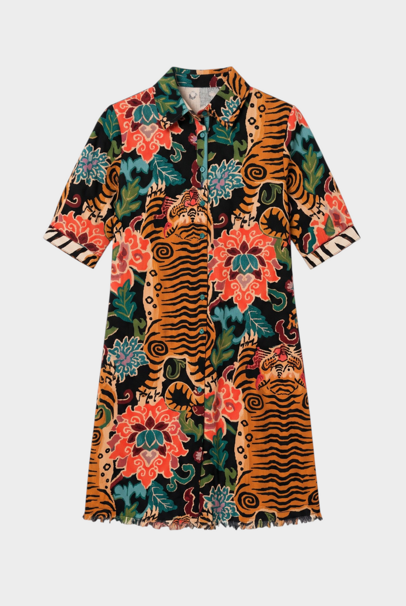 Chatham Dress Tiger Rug Print