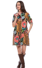 Chatham Dress Tiger Rug Print Dizzy Lizzy Jilli Boutique Buckhead Atlanta