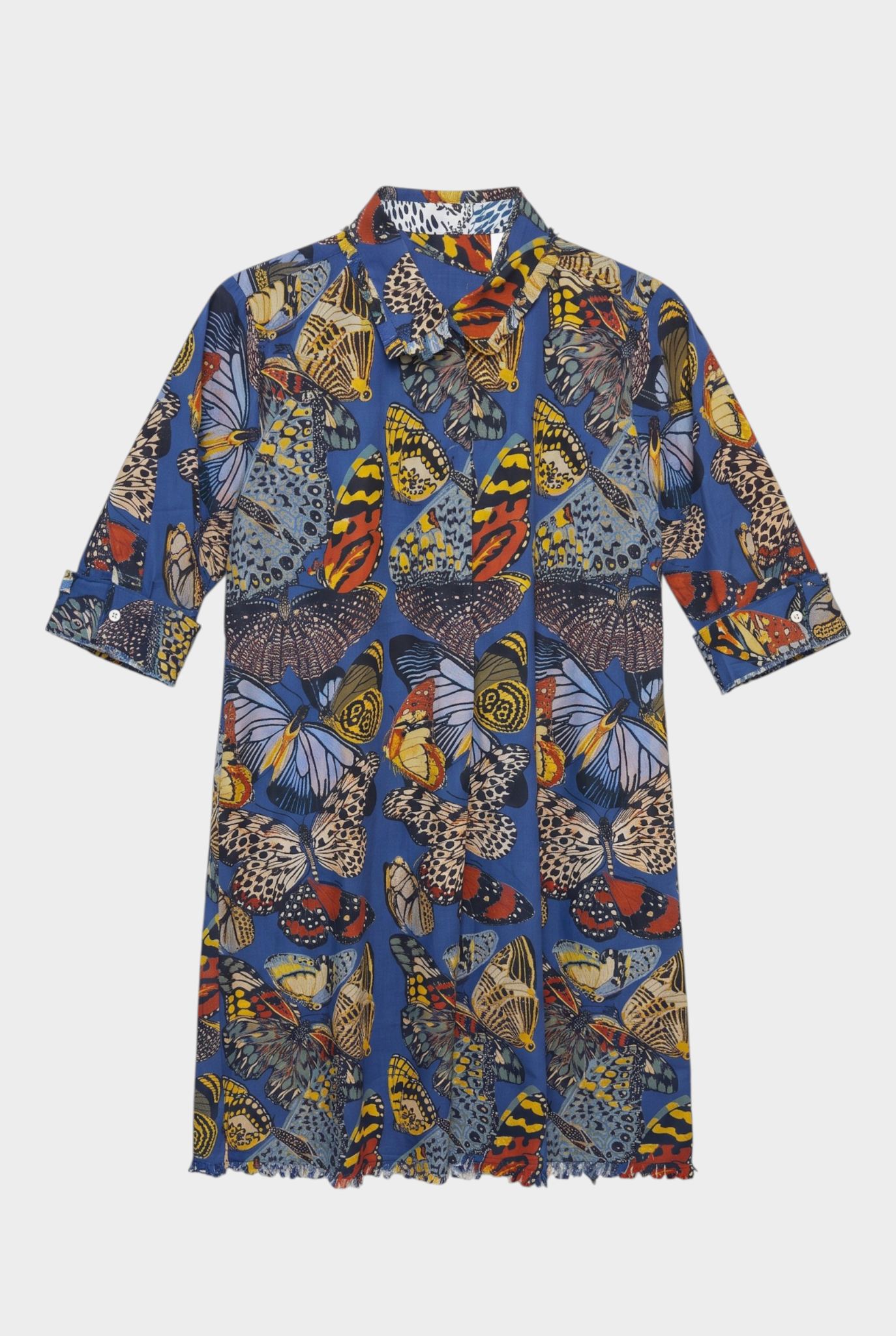 Chatham Dress in Blue Butterflies