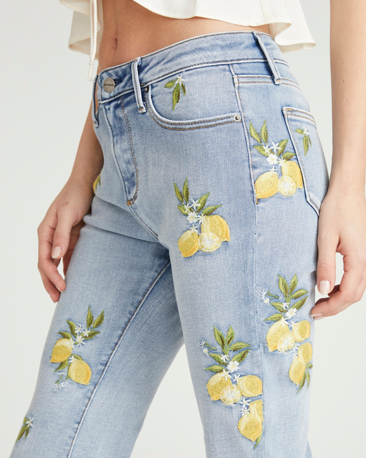 Driftwood Denim Limoncello Jilli Boutique Atlanta Embroidered