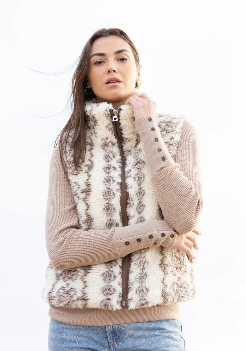 F1W76TF515 Dylan Isabella Vest Jilli Boutique Sherpa Suede