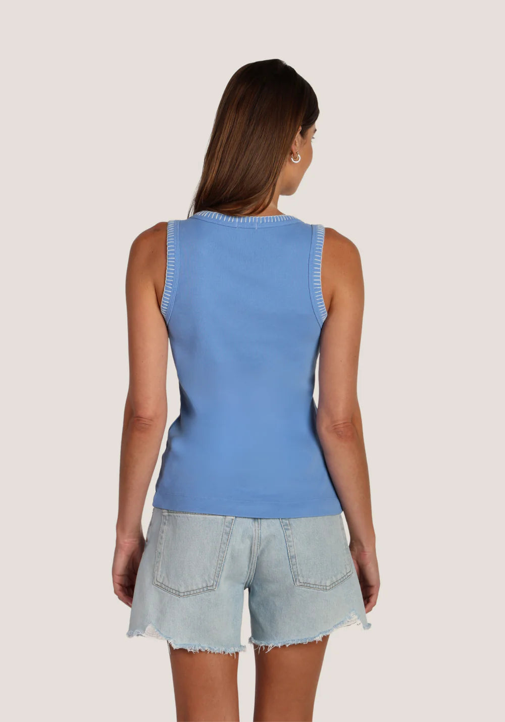Dylan Jude Rib Tank W14SHR Jilli Boutique Blue