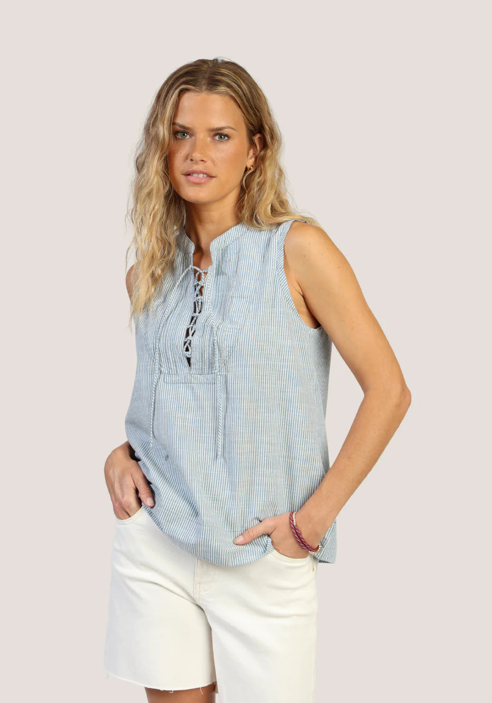 Leni Lace-Up Shirt Dylan G5W11CS61 Jilli Boutique