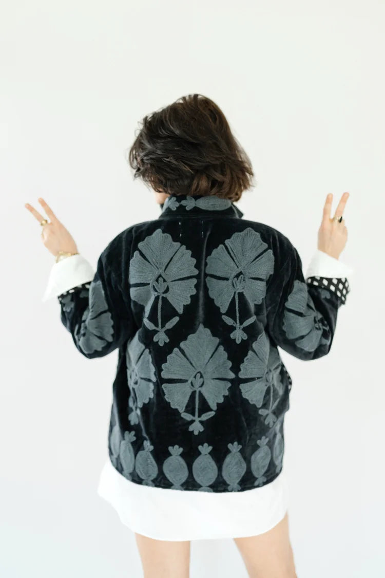 Eleanor James Sgt. Pepper Crew Velvet Jacket Jilli Boutique
