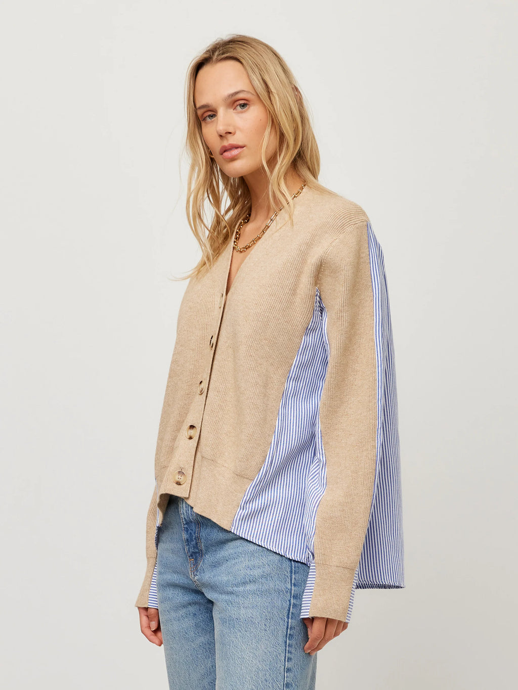 Celine Mixed Media Cardigan Fifteen Twenty Jilli Boutique