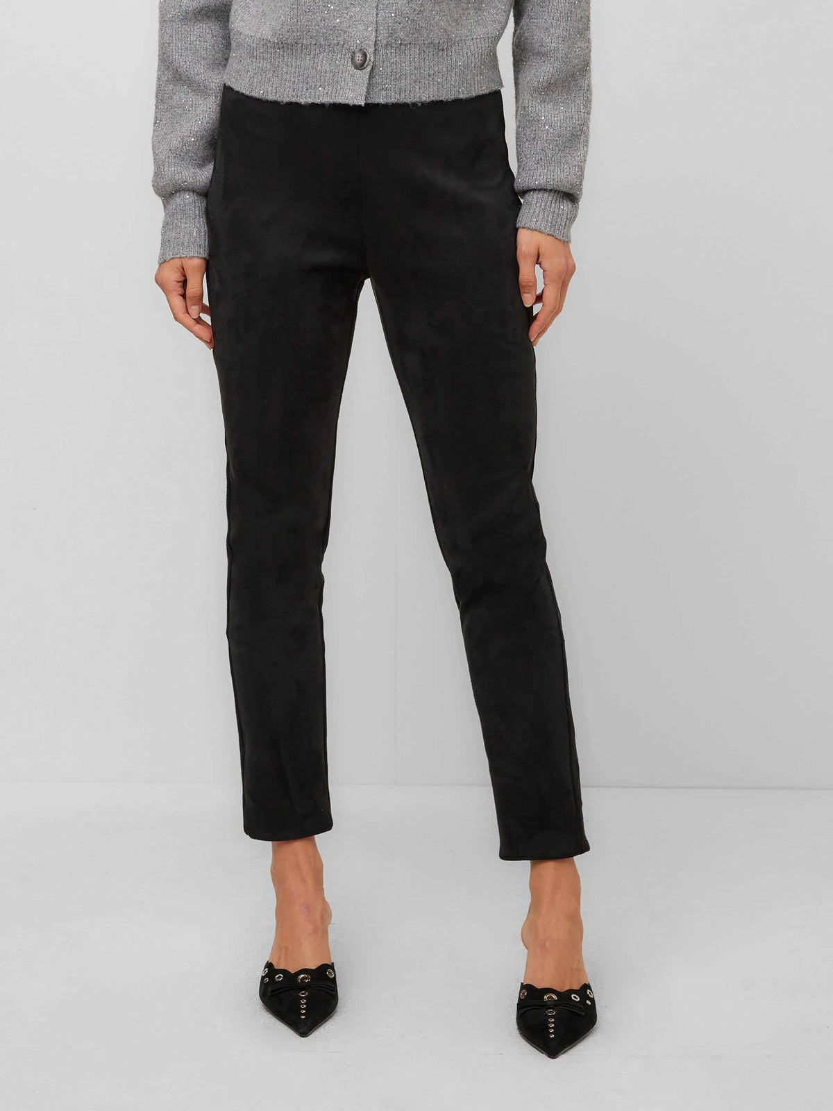 F71521 Danae Ankle Slit Pants in Black Fifteen Twenty Jilli Boutique