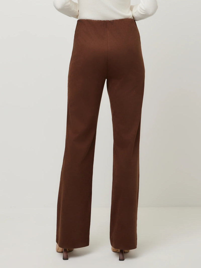 Ellie Faux Suede Bootcut Pants in Wood Fifteen Twenty 3F72100 Jilli Boutique Chastain Square Buckhead