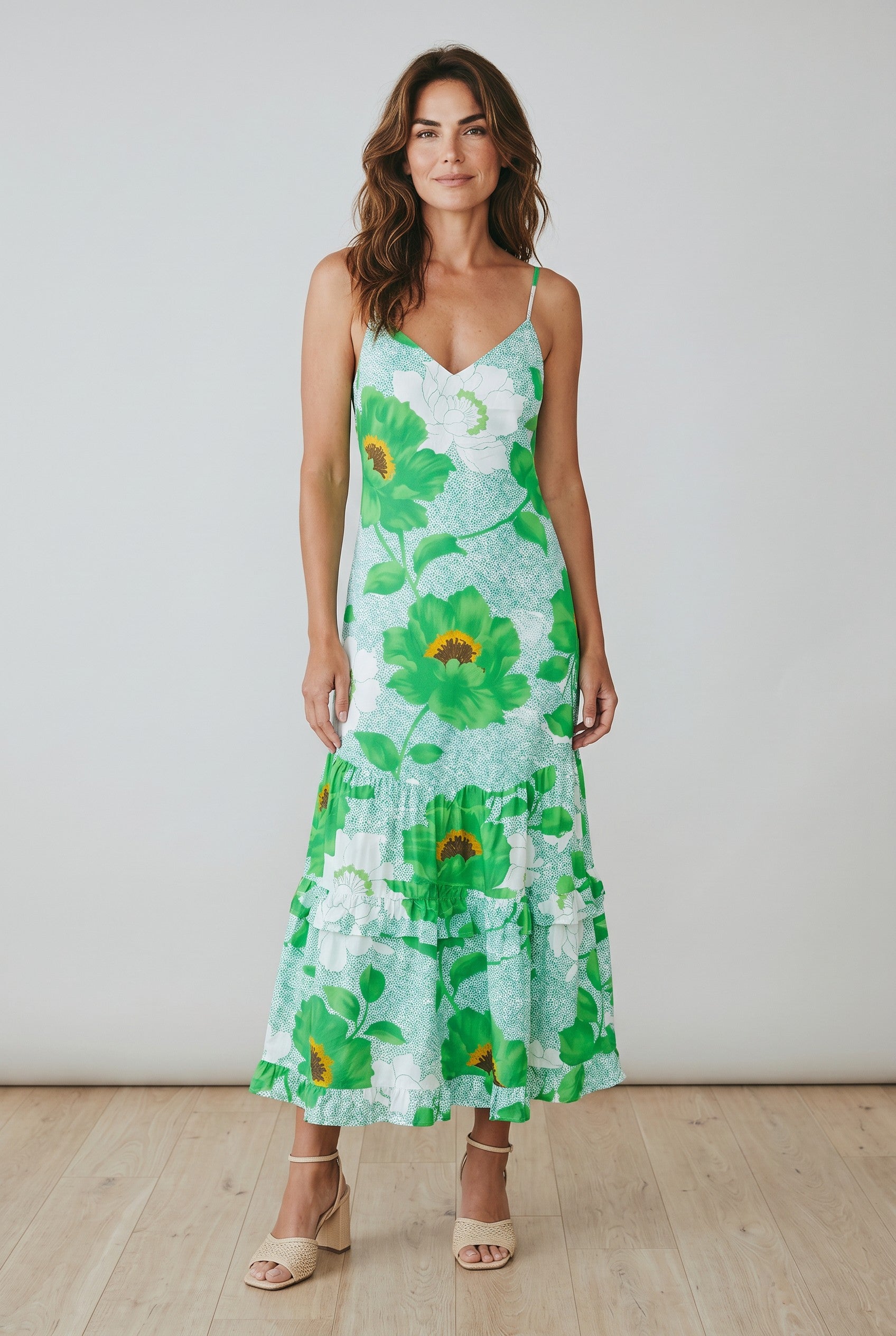 Woman wearing the Flora Bea Batsu Garden Dress Jilli Boutique