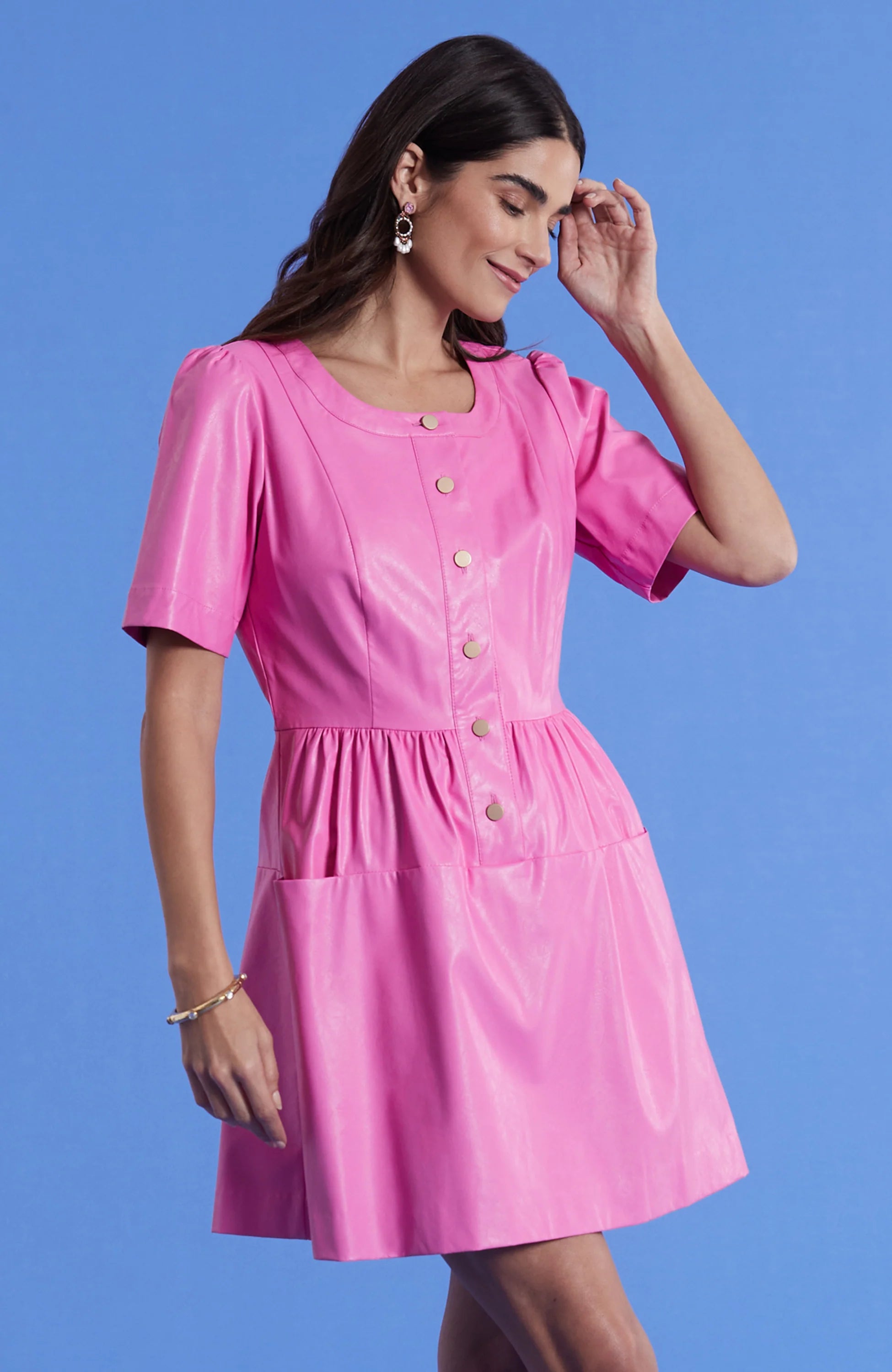 tyler boe jillian dress pleather Jilli Boutique