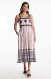 Candie Striped Linen Midi Dress tyler boe jilli boutique