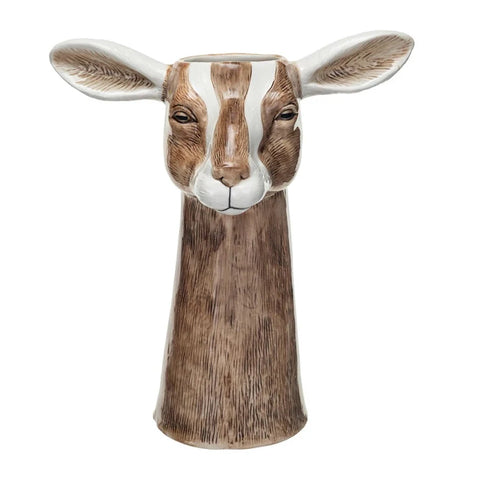 DF8825 Hand-Painted Stoneware Goat Vase Jilli Boutique Creative Co op
