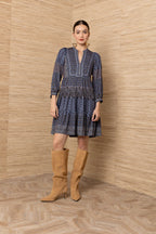 Wilder Matte Jersey Dress Navy by Hale Bob Jilli Boutique