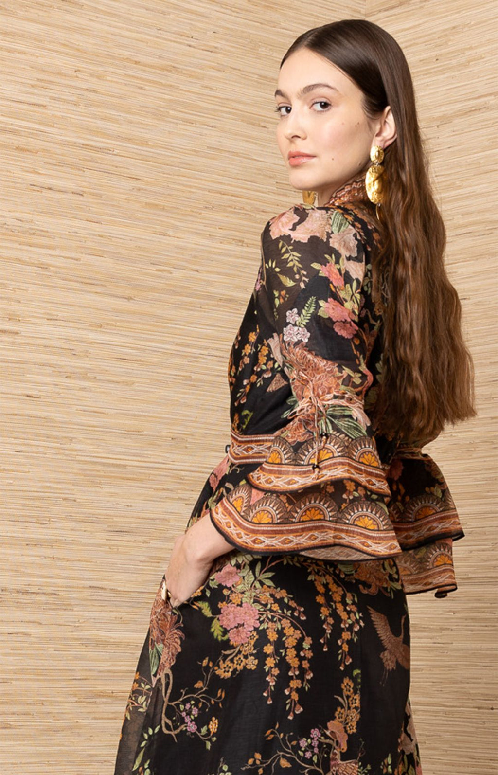 Brid Silk and Linen Organza Dress by Hale Bob Jilli Boutique
67WL672A Black