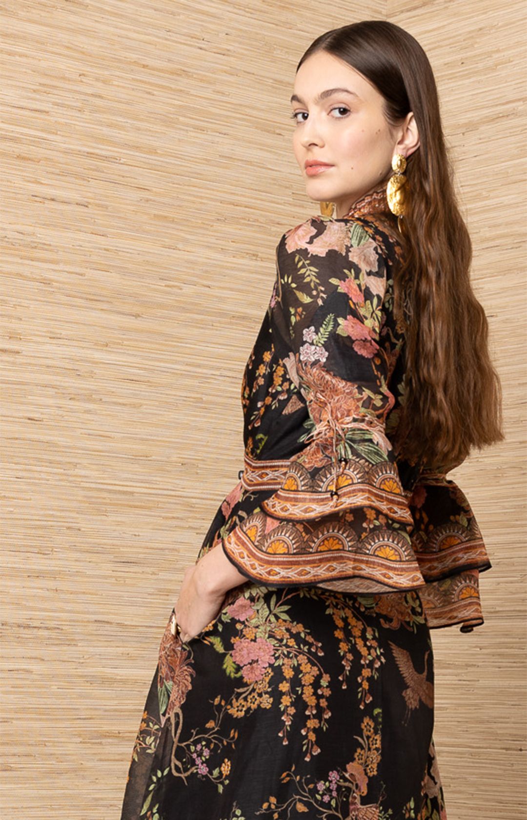 Brid Silk and Linen Organza Dress by Hale Bob Jilli Boutique
67WL672A Black