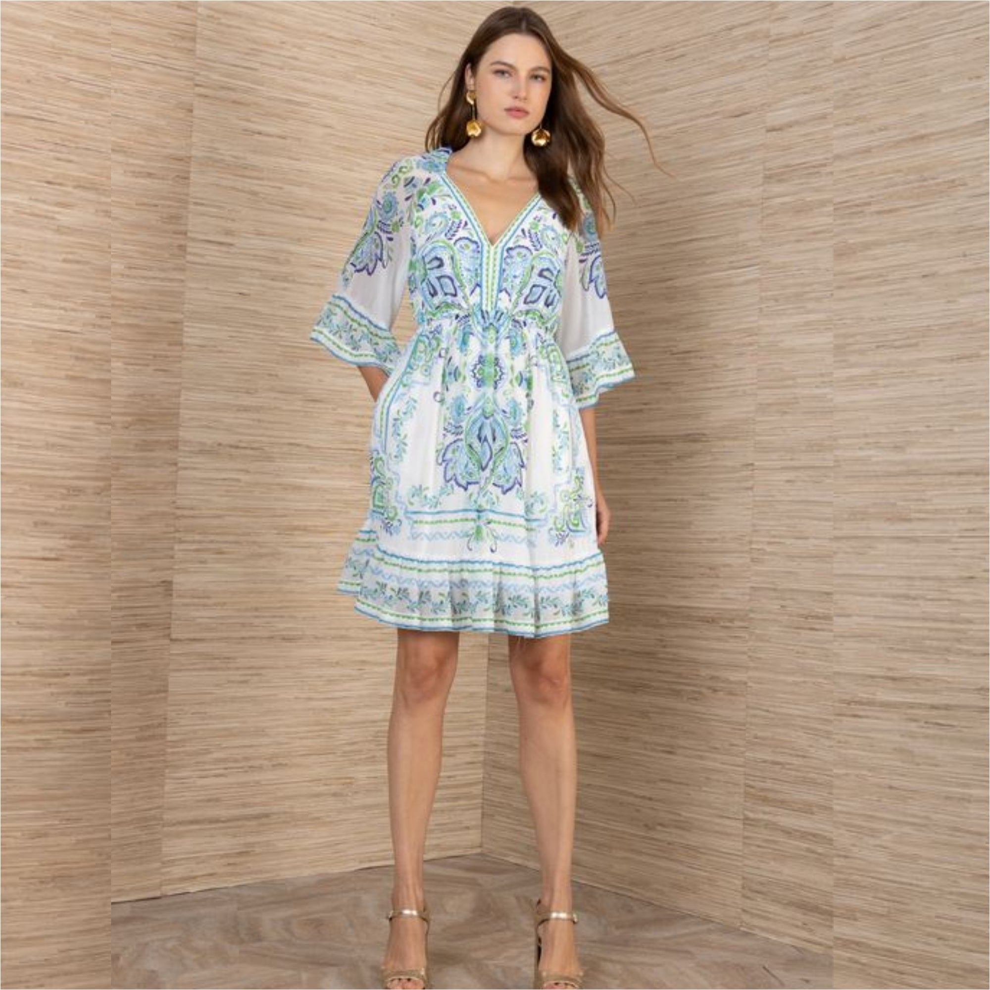 Berenice Washed Chiffon in Blue Dress by Hale Bob – Jilli Boutique