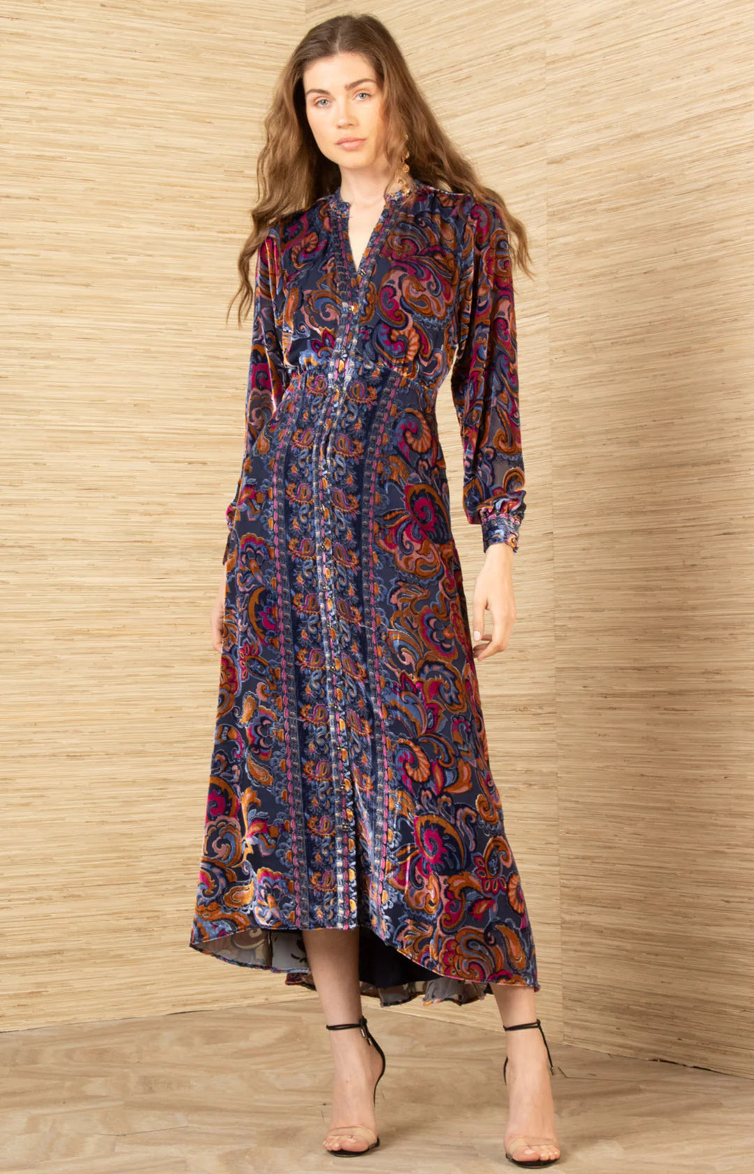 Clarissa Velvet Midi Dress Burnout Jilli Boutique
