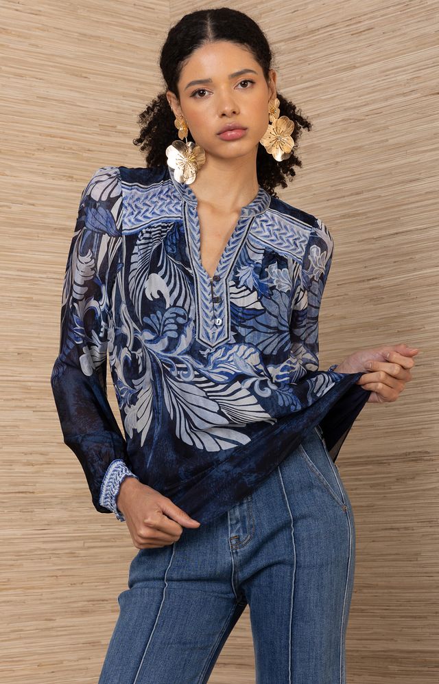 5ZDT230A Hale Bob Delphine Jilli Boutique Top Blouse 