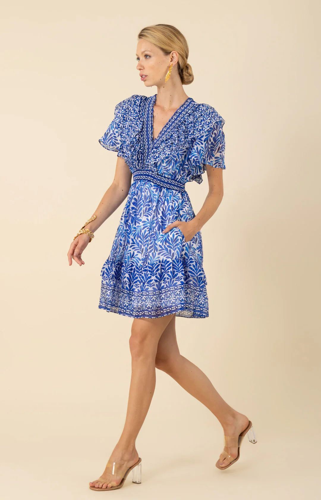Julie Chiffon Dress by Hale Bob Jilli Boutique Blue