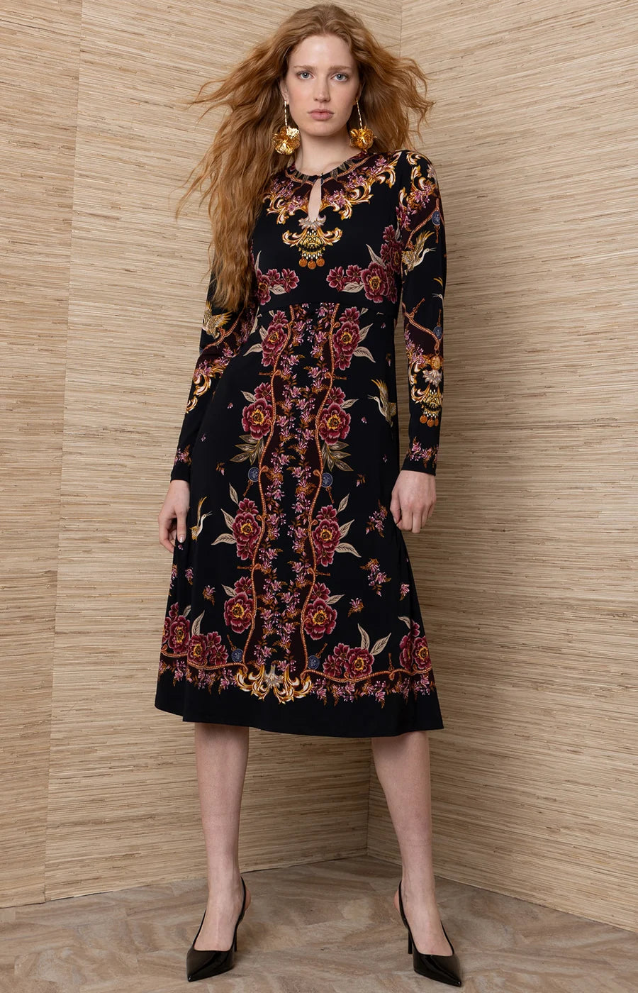 Hale Bob Velzy Jersey Dress Jilli Boutique 68TB662A Below the Knee