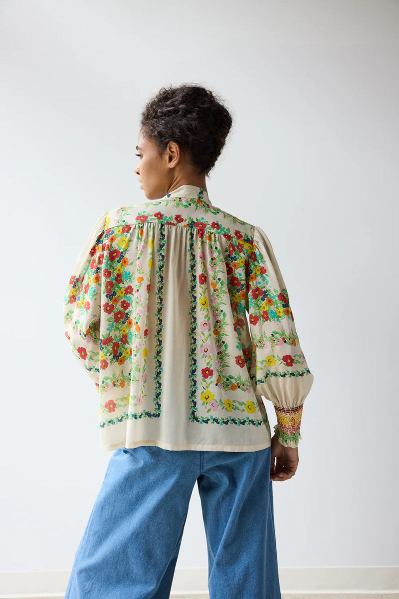 Smocked Tie Neck Top Hope For Flowers Jilli Boutique