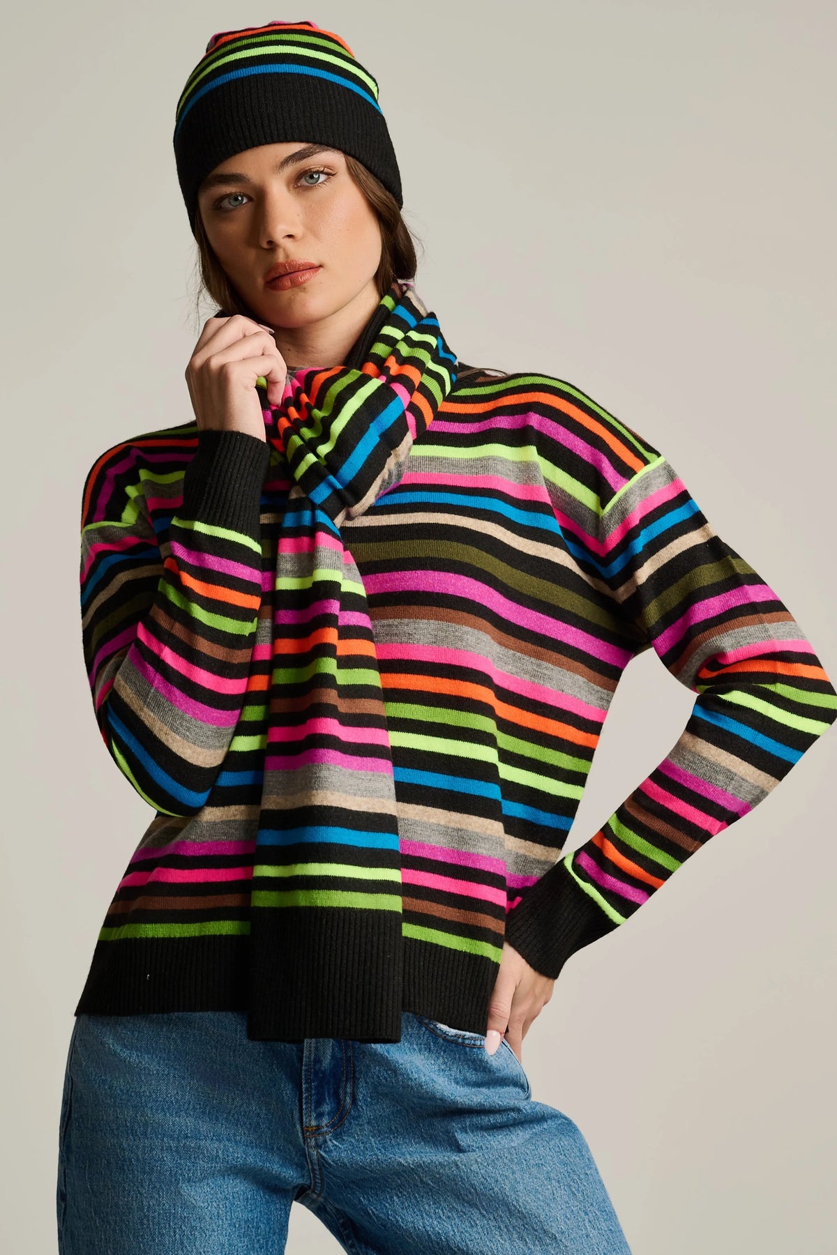 Hype The Stripe Sweater Lisa Todd Jilli Boutique F26-SY111 Black Multi