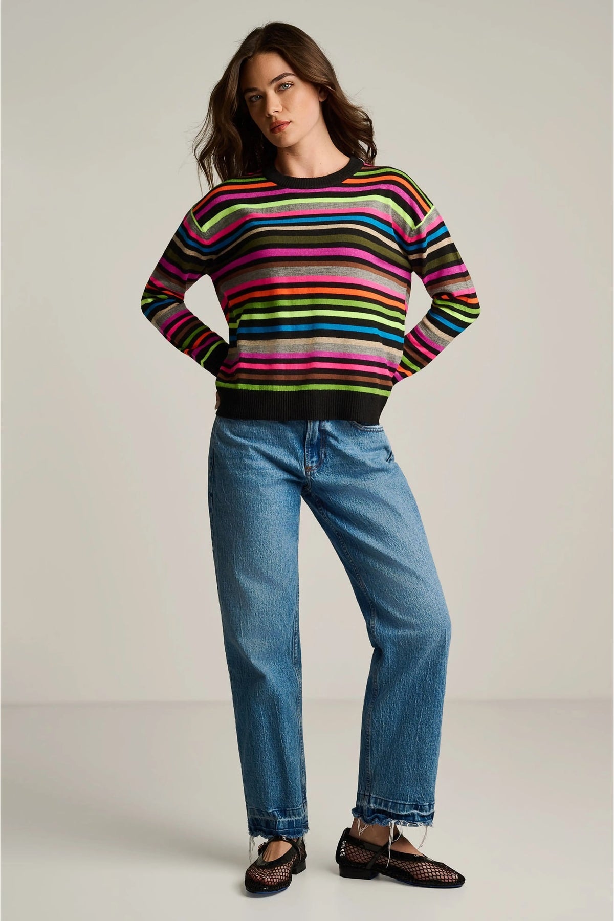 Hype The Stripe Sweater Lisa Todd Jilli Boutique Black Multi