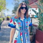Chelsea Shirt Dress Passionflower French Blue Jilli Boutique 