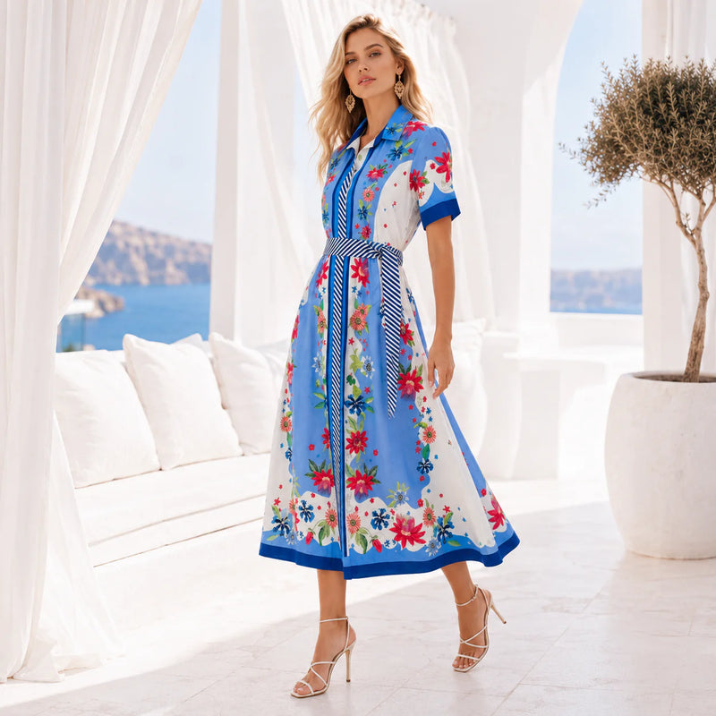 Chelsea Shirt Dress Passionflower French Blue Jilli Boutique Isla Payal Dunwoody