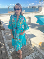 Cape Midi in Soiree Turquoise Jilli Boutique Isla Payal 