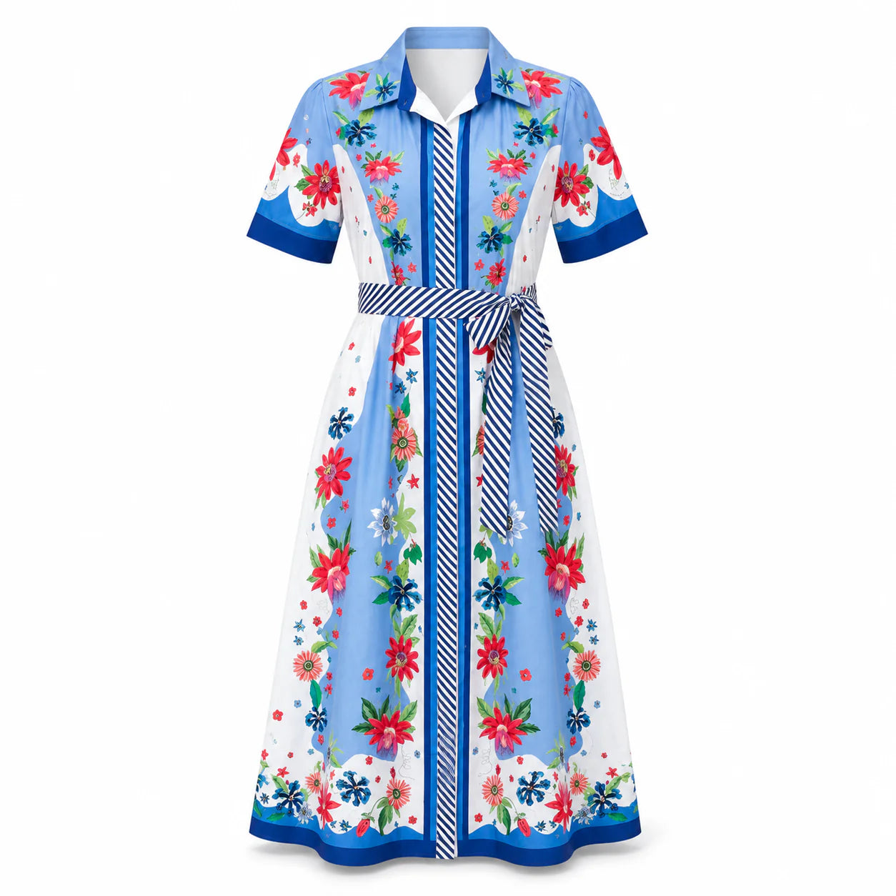 Chelsea Shirt Dress Passionflower French Blue Jilli Boutique Isla Payal Buckhead