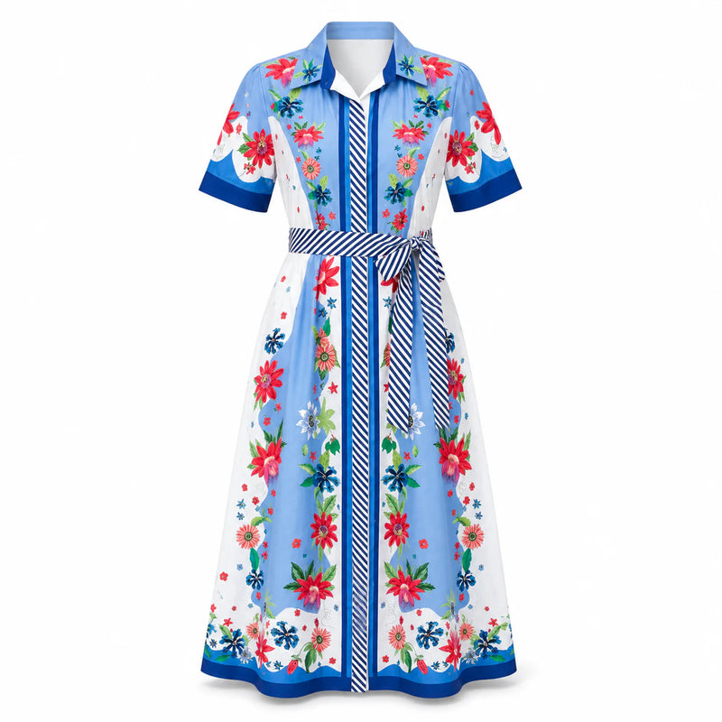 Chelsea Shirt Dress Passionflower French Blue Jilli Boutique Isla Payal Buckhead