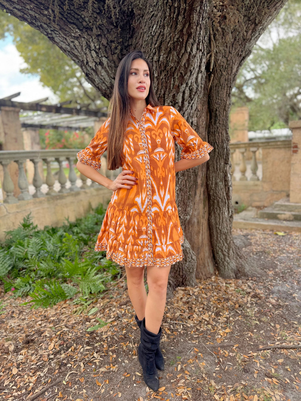 Isla Payal Lisbon Mini Ikat Brown Jilli Boutique