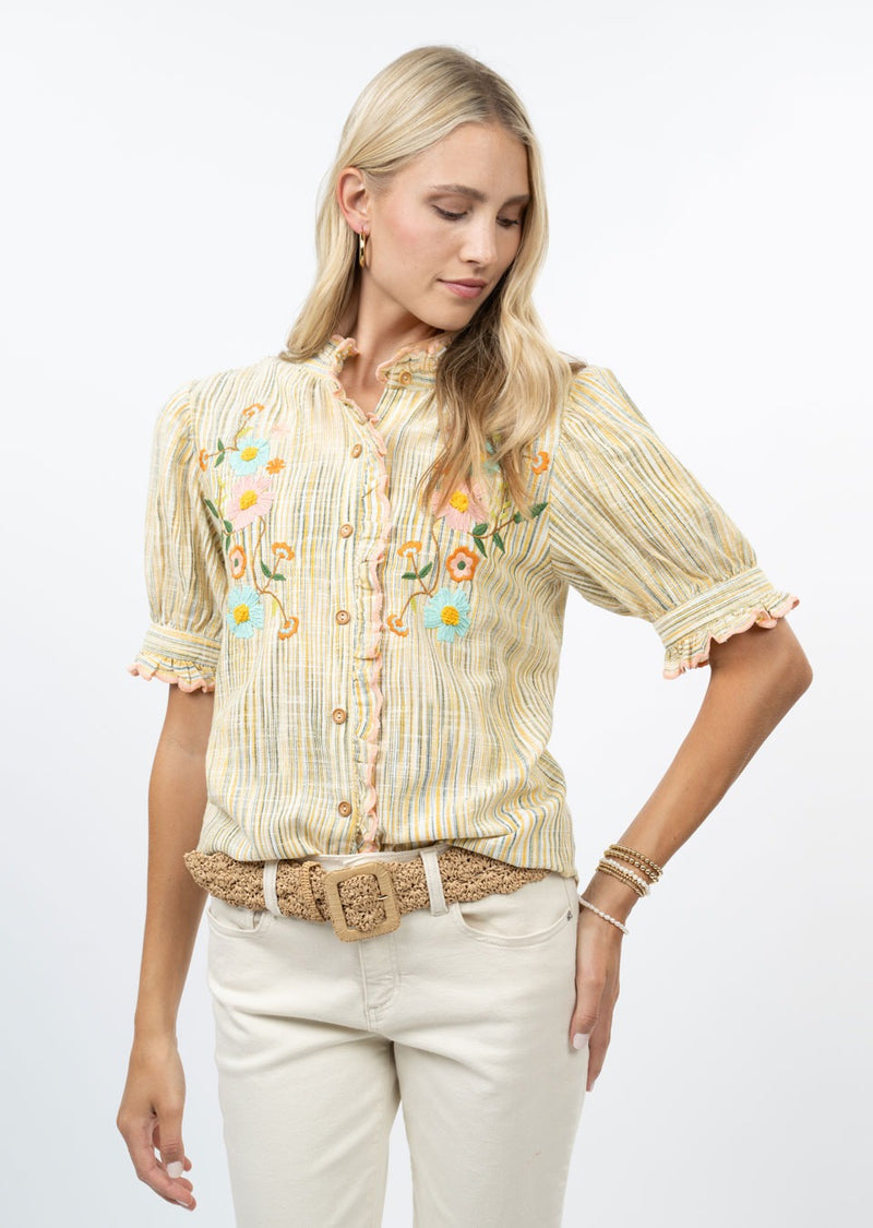 Ribbon Embroidered Blouse by Ivy Jane 641505 Jilli Boutique Atlanta