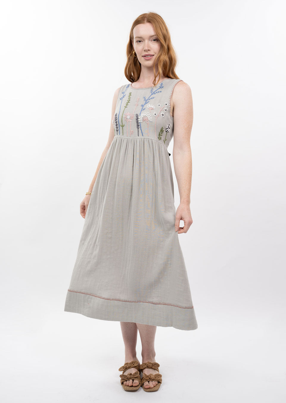 Uncle Frank By Ivy Jane Growing Flowers Dress in Sage Style 74645 Jilli Boutique