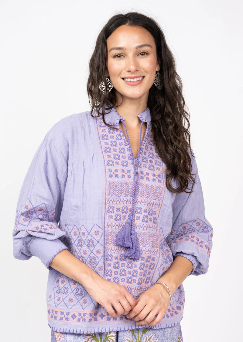 Gauze Cross Stitched Top Jilli Boutique Sister Mary ivy jane